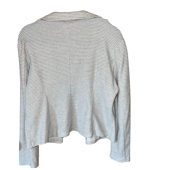 Maurice’s White Gray Striped Button Cotton Blend Blazer Size Large - Picture 2 of 7